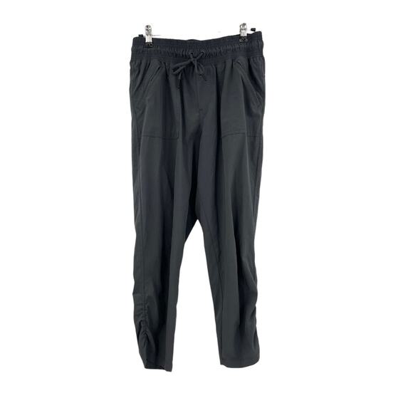 Prana Pants Womens Small Capri Midtown Cropped Jogger Gray Ruched Mid Rise - Picture 2 of 8